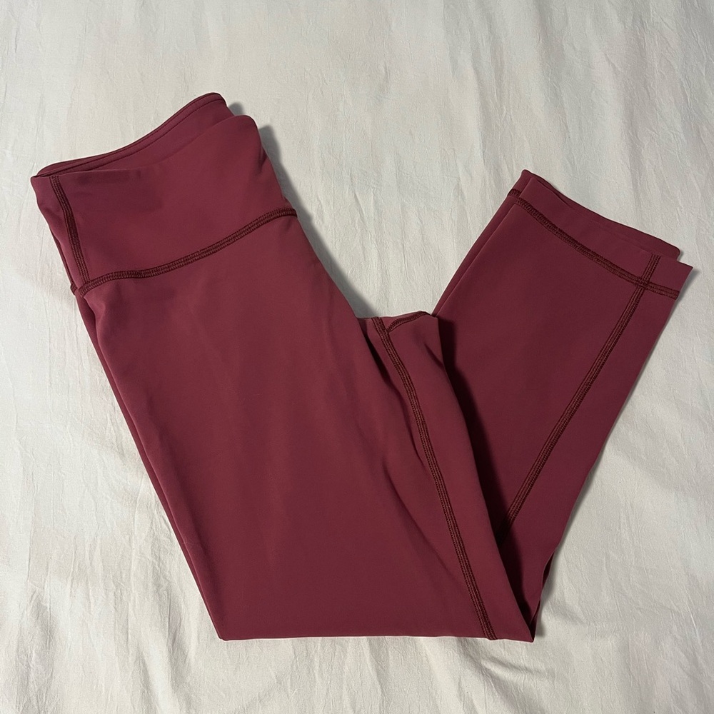 Lululemon Wunder Under Crop *Mid-Rise FullOn Luxtreme 21” Leggings Size 6 Merlot - Picture 12 of 13